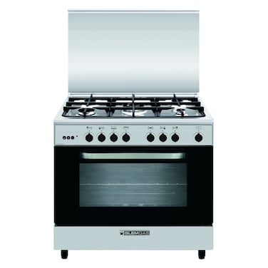 Glemgas Gas Cooker 5-Burners 90X60 With Grill AL9612RI-FSCD Silver