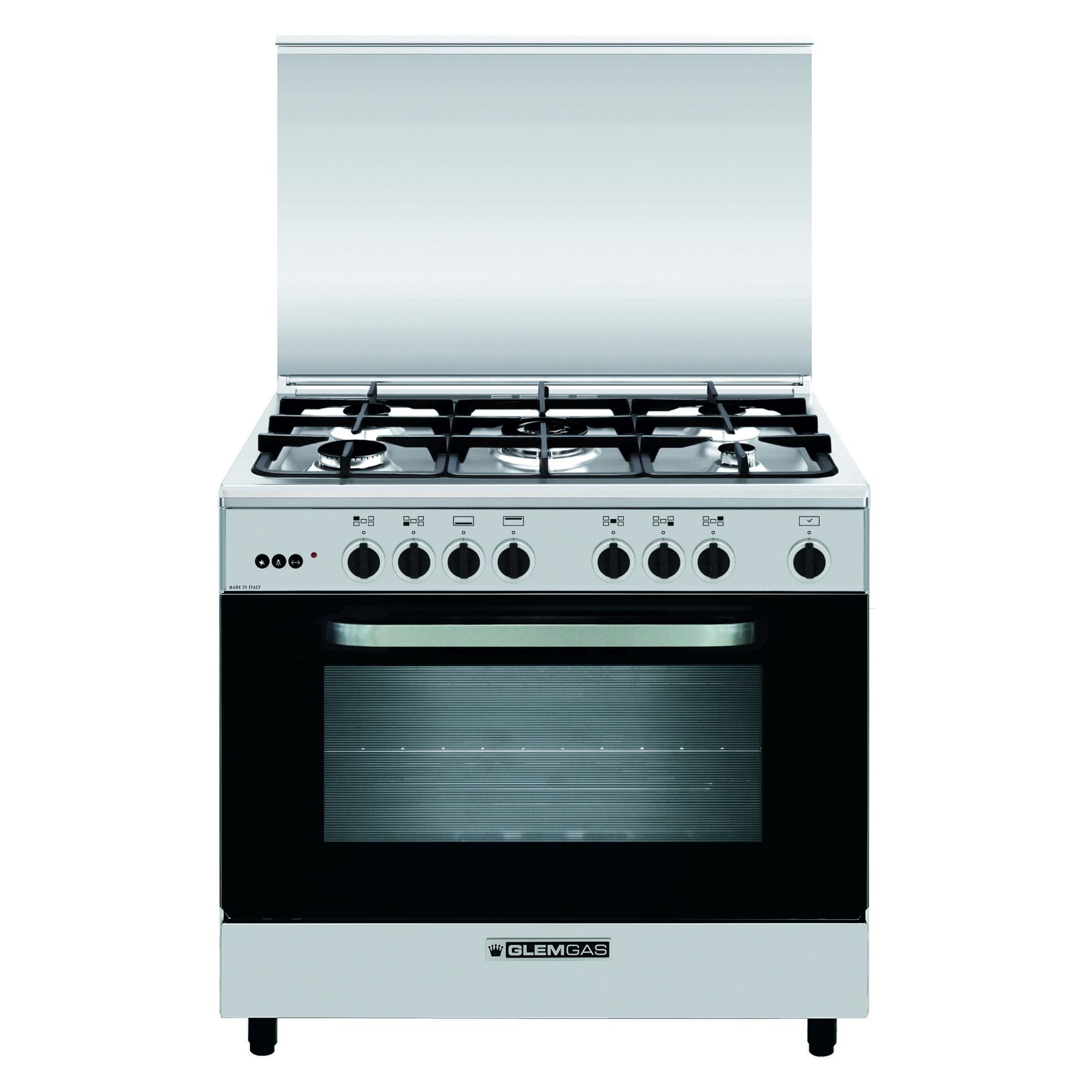 Glemgas 5-Burners Gas Cooker With Grill AL9612GI-FSCD Silver 90cm