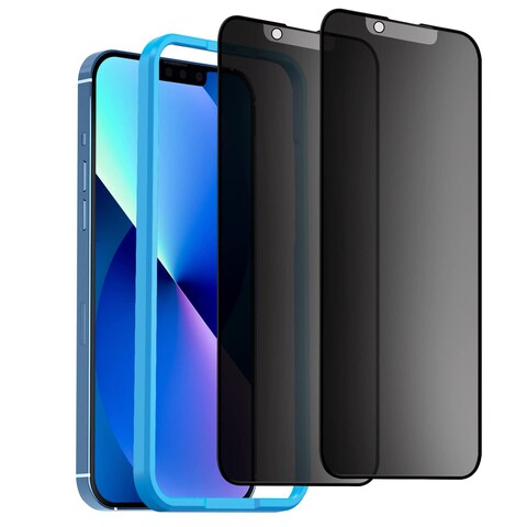 Remson Tempered Glass Screen Protector Privacy Matte 9H Hardness Anti- Spy Anti-Glare Anti- Fingerprint Tempered Glass with Easy Installation Frame Compatible for iPhone 13 Pro (6.1 Inch) 2 Pack

