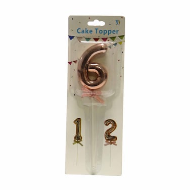 Tiba Birthday Metallic Candle - Number 6