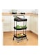 Almufarrej 3-Tier Utility Cart Rolling Storage Shelf Black 43x36x87cm
