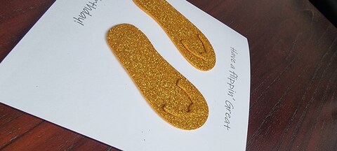 Gold Flip flop Birthday card