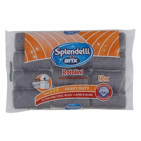 ARIX SPLENDELLI  ULTRA FINE STEEL WOOL ROLLS CLEANING STAAINLESS STEEL POTS ARIX SPLENDELLI