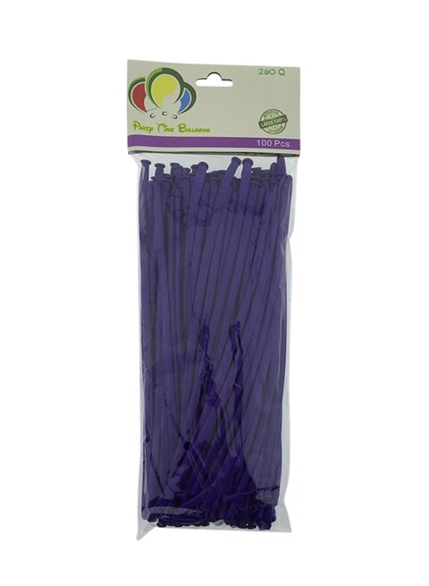 100-Piece 260q Purple Long Latex Balloons
