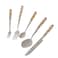 Ramadan Design 25-Piece Silverware Set Ceramic Handle ,Flatware Utensil Cutlery Set for 6 each size , Dishwasher Safe-Green and White color