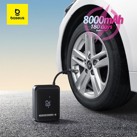 2-in-1 Jump Starter with Air Compressor &amp; Power Bank, 1000A Peak, 8000mAh Battery, LED Display for Battery &amp; Tire Pressure, 150PSI Tire Inflator, Supports Up to 4.0L Gas/2.5L Diesel, Fast Charger 3.0.
