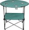 Royalford Round Camping Table-Rf11673 Lightweight, Portable And Foldable, Folds Flat For Storage Iron Tube With Washable Cloth, Perfect Indoor And Outdoor Entertainment Package Includes Carry Bag Blue