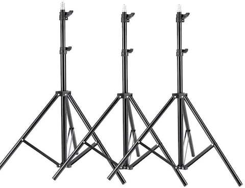 Coopic 3 Pieces L200 6.5Ft/200cm Photography Tripod Light Stands For Studio Kits, Speedlite Flash,Video Lights, Soft Boxes, Reflectors, Etc.