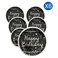 Silver Foil Paper Plate Black 23cm 6 PCS