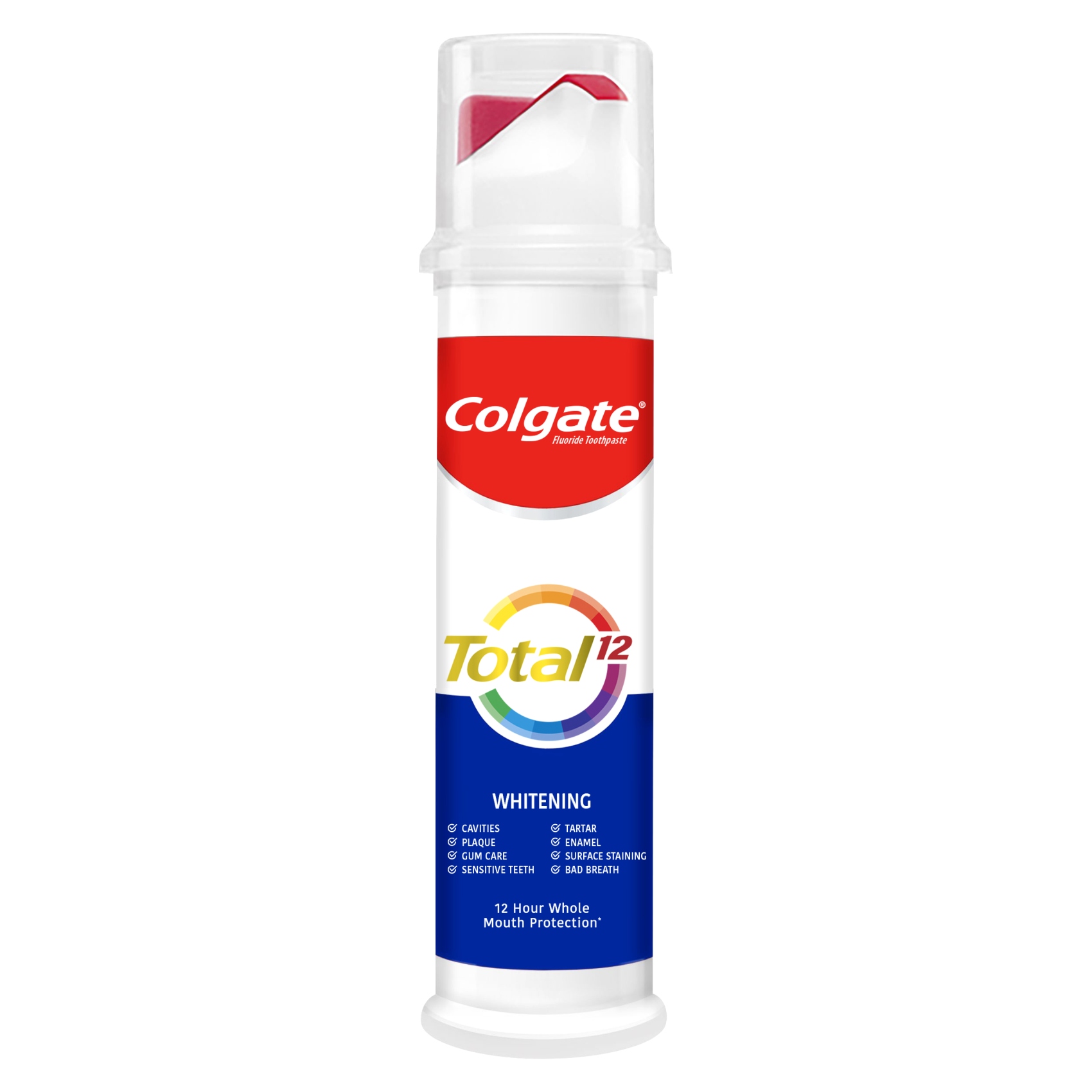 Colgate Total 12 Hour Protection Advanced Whitening Toothpaste Pump 100ml