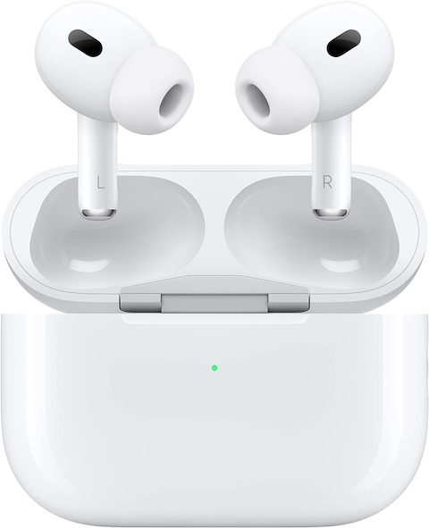 سماعات ابل ايربودز برو 2023 (الجيل الثاني) مع حافظة ماج سيف (USB-C)، داخل الأذن، ابيض