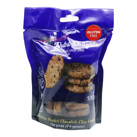 Nutri Delight Gluten Free Protein Packed Chocolate Chip Cookies 100G