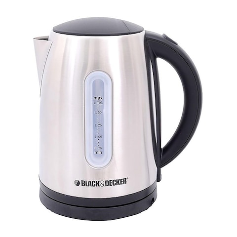 Black &amp; Decker Electric Kettle - 1.7 L - 2200W - Silver - JC400-B5
