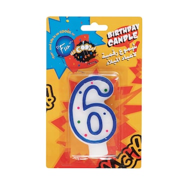 Fun Numeral Birthday Candle 6