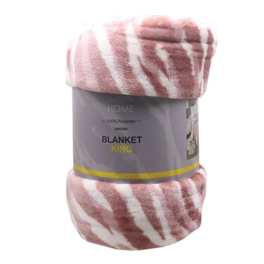 LA- collection King blanket pink zebra 220cm*240cm