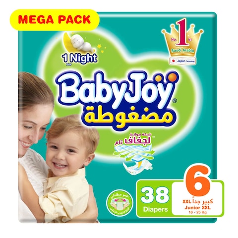 Babyjoy mega pack size 6 junior xxl + 16 Kg x 38 diapers