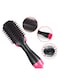 One-Step Hair Blow Tangle Comb And Dryer Black/Pink 35 x 10centimeter