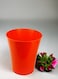 Vibrant Red Plastic Flower Pot Durable and Stylish Plant Container for Indoor &amp; Outdoor Use