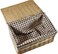GulfDealz Storage Basket, Laundry Basket, Toys &amp; Sundries Basket with lid Gingham Lining, Wicker - Brown (5x11 Inches)

