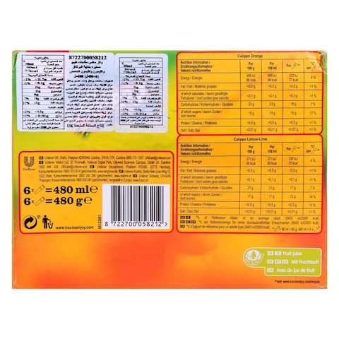 CALIPPO MIN.ORANGE&amp;LEMON LIME80MLX6