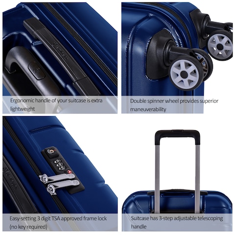 Eminent Voyager KH91-28 Hard Casing Large Luggage Trolley 76cm Star Blue