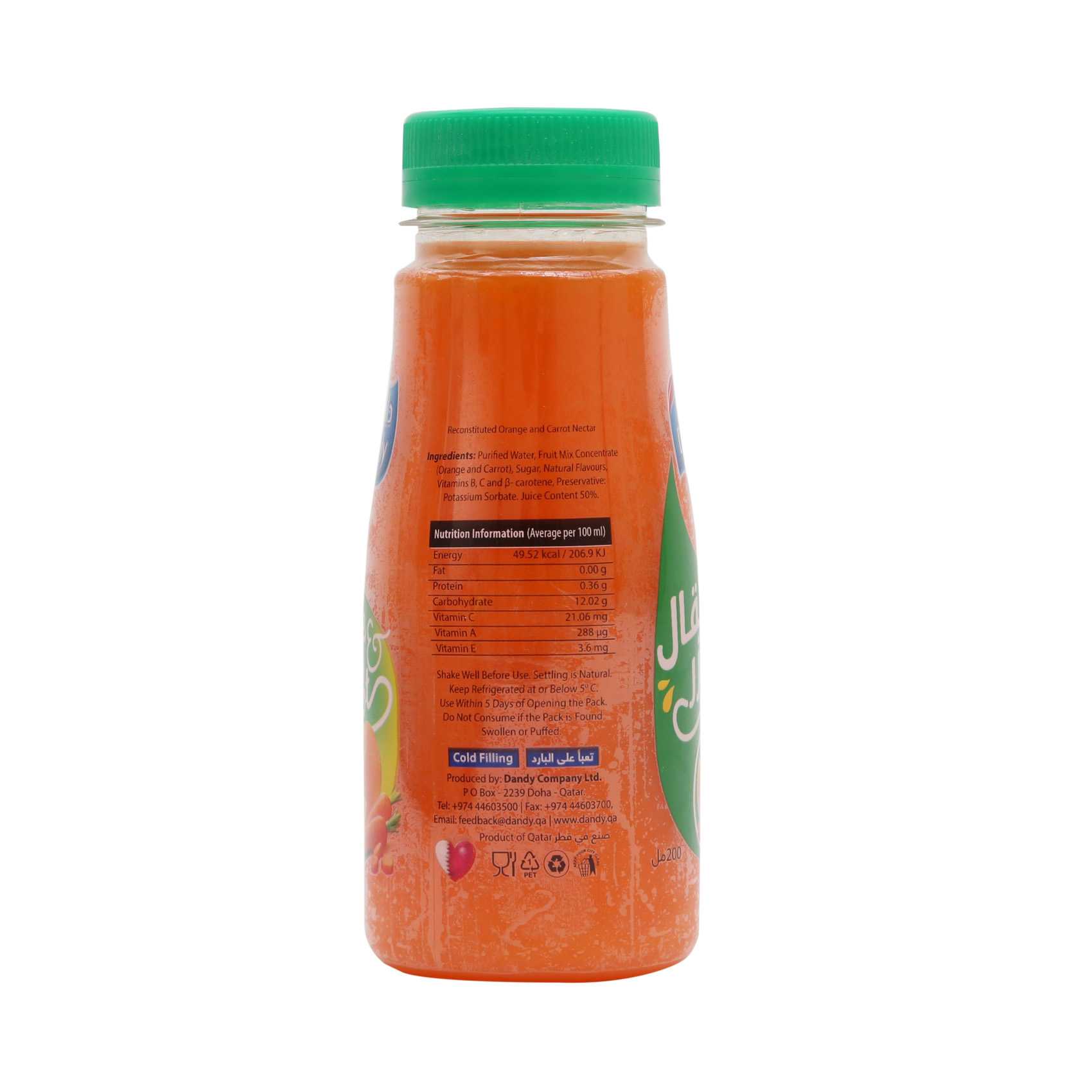 Dandy Orange &amp; Carrot Nectar Bottle 200ml