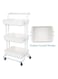 East Lady 3-Tier Utility Cart Rolling Storage Shelf With Handles 2 Lockable Wheels White 86x42x30cm