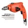 Black+Decker Corded Hammer Drill 500W With Bits Orange Set of 6