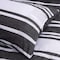 Luna Home King Size 6 Pieces, Black Stripe Design Bedding Set