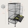 Bird Cage, Black Cage, Modern &amp; Strong cage, Parrot Cage, Birds Home, Entertaining cage, Food Containers, Beautiful design, Indoor use, Easy to Assemble, Black color cage, 136 cm height