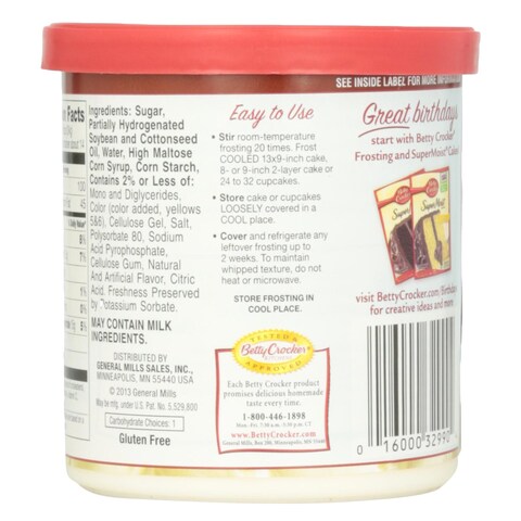 Betty Crocker Whipped Butter Cream Frosting 342g