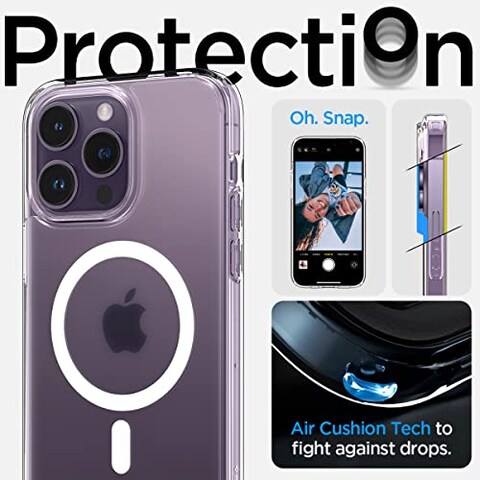Spigen Ultra Hybrid (MagFit) designed for iPhone 14 Pro case cover compatible with MagSafe - Frost Clear