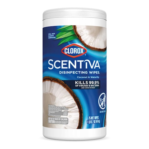 Clorox Scentiva Disinfecting Wipes Coconut &amp; Waterlily 75 Wet Wipes