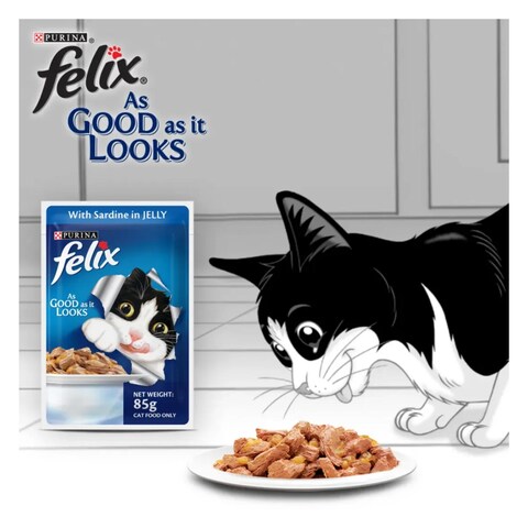 Purina Felix Sardine in Jelly Adult Cat Wet Food 85g