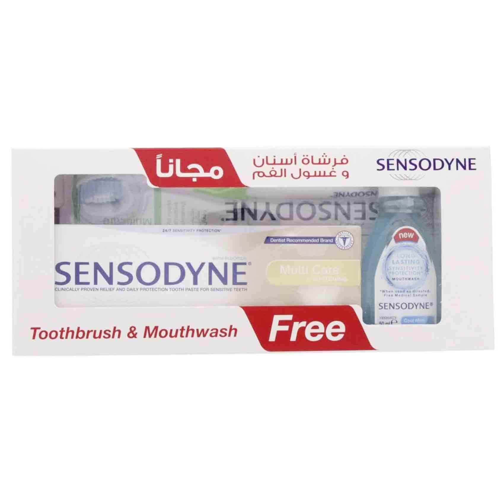 Sensodyne Toothpaste Multicare + Whitening 75 Ml + Sensodyne Mouthwash Cool Mint 50 Ml + Sensodyne Toothbrush Multicare product thumbnail 2