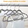 Velvet non-slip Suit Clothes Hangers,360&deg; rotating hook (100pc, Grey)
