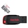 SanDisk Ultra Ultra MicroSDXC UHS-I Class 10 Memory Card White and Grey 64GB with Cruzer Blade USB Flash Drive Red and Black 64GB