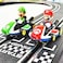 MarioKart Carrera GO!!! Racetrack with 2 Cars Slot Car Racing Toy Track Set With Jump Ramp Featuring Mario and Lungi for Kids (Carrera GO!!! With Adapter)
