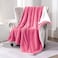 Fabienne Sherpa Blanket Single Size Pink 160x220cm Twin Plush Throw Blanket Reversible Flannel Fleece Lamb Blanket Warm and Plush Travel Blanket