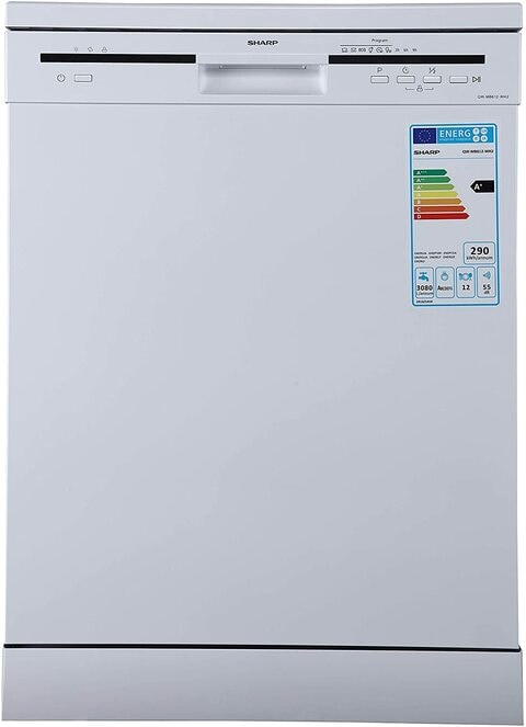 Sharp 12-Place Setting Dishwasher QW-MB612-WH3 White