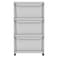 Cosmoplast Ceramic 3 Tiers Multipurpose Storage Cabinet With Wheels Grey