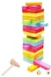 Generic 54-Piece Colored Wooden Building Block Dice Jenga With Hammer Learning Game Set For Kids