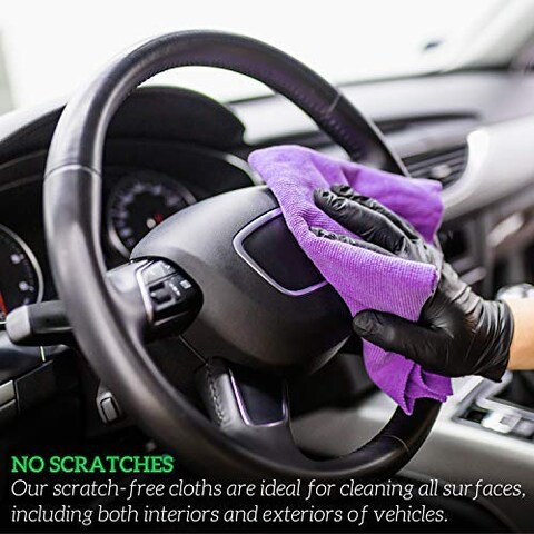 Marrkhor Microfiber Cleaning Cloths- For Kitchen, Car, Super Absorbent Cloths - Polishing Shop Rags With Streak Free Finish For Indoor, Outdoor