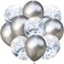 Goolsky Confetti Balloon And Metallic Balloons Mixed Amazing Shinning Sight For Your Party Wedding Bedroom Decoration, 10Pcs/Set