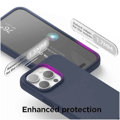 HYX Compatible with iPhone 15 Pro Max Case, Liquid Silicone Case, Full Body Protective Cover, Shockproof, Slim Phone Case, Anti-Scratch Soft Microfiber Lining, 6.7 inch (Blue)