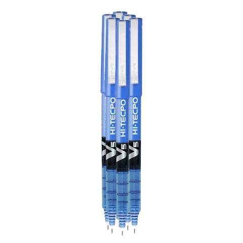 Pilot V5 Hi-Tec Point Rollerball Pen Blue 0.5mm 4 PCS
