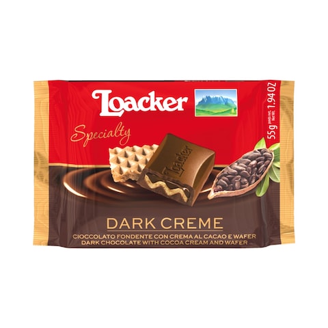 Loacker Dark Creme Chocolate Bar - 55 grams