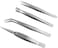 Generic 4Pcs/Set Precision Tweezers Stainless Steel Thick Electronics Forceps Eyebrow Tweezers Anti-Skid Makeup Repair Multi Tools