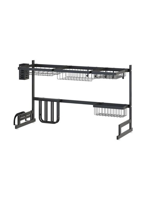 Generic - Stainless Steel Dish Drainer Rack Black 89X34X16Centimeter
