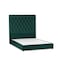 In House Madrid Velvet Bed Frame - King - 200x200 cm - Dark Green